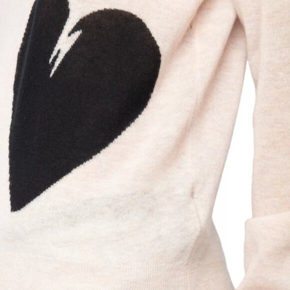 NWT Zadig & Voltaire Pravis Cashmere Heart Sweater in Pearly color Size S - Picture 15 of 15